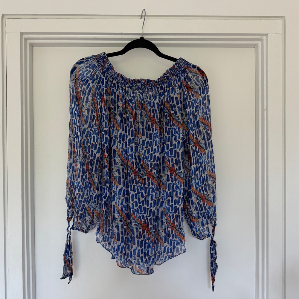 Caroline Constas off the shoulder printed top